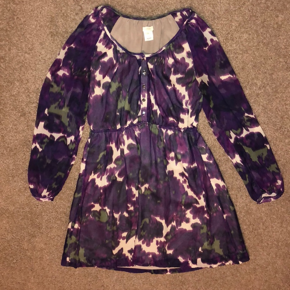 Purple and green J. Crew dress